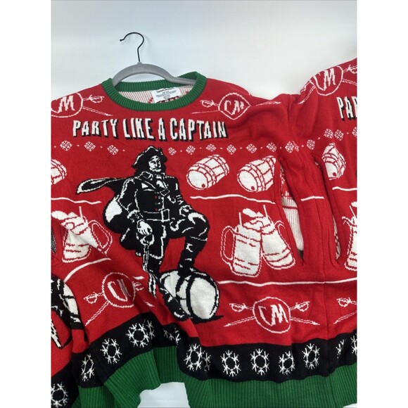 Captain Morgan 4 Person Christmas Sweater Novelty Pullover Knit Adult One Size - Picture 7 of 16